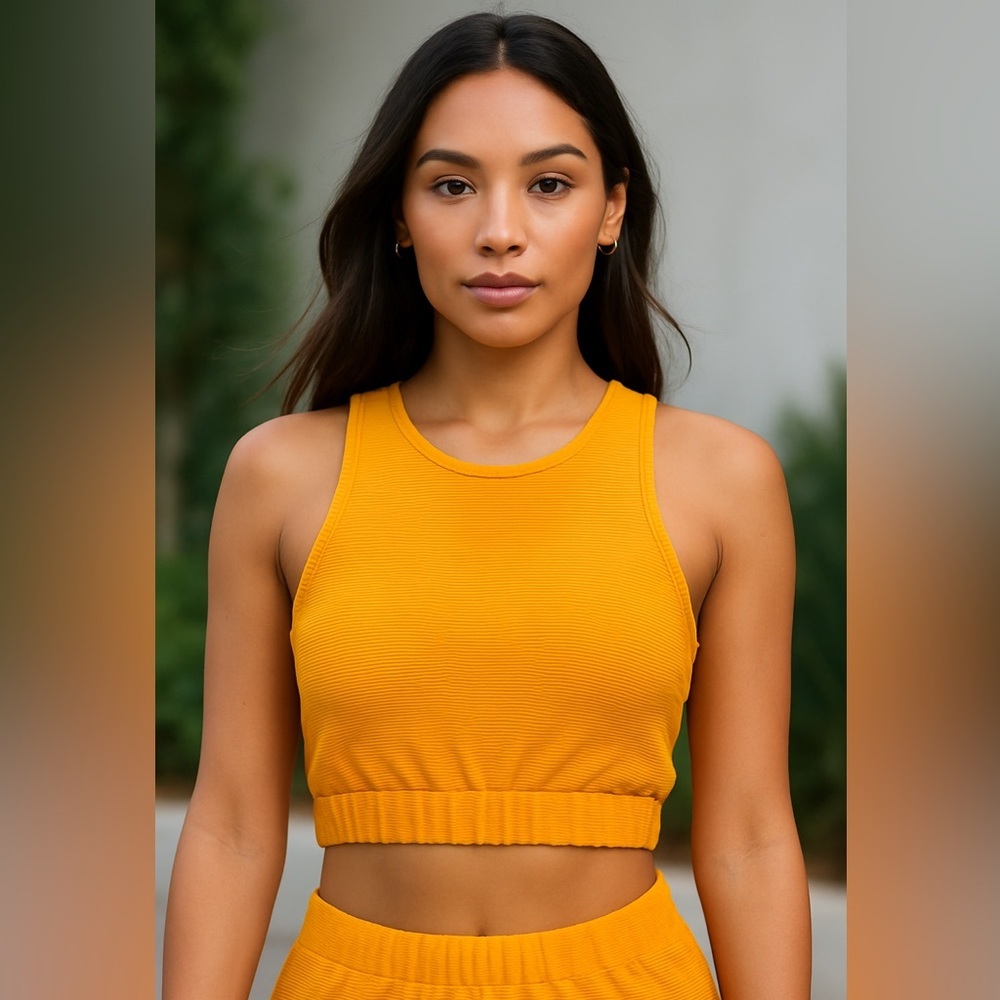 Fashion Nova Mustard Ribbed Crop Swim Top – NWT (No‎ Tags)